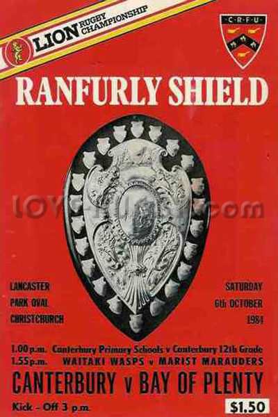 1984 Canterbury v Bay of Plenty  Rugby Programme